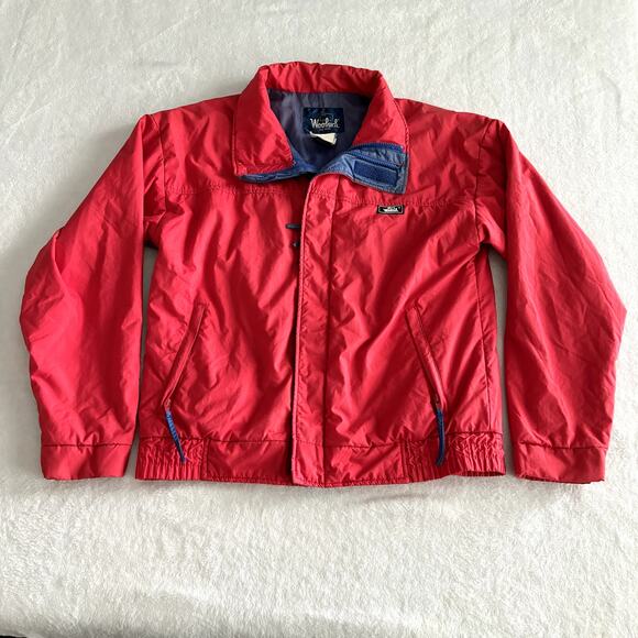 Vtg 80s Woolrich Mens Jacket Coat Red Blue Thinsulate Puffer Anorak Full Zip - Picture 9 of 10